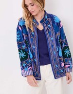 Veste kimono velours brodée imprimé La Fiancée