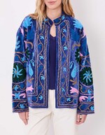 Veste kimono velours brodée imprimé La Fiancée
