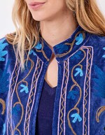 Veste kimono velours brodée imprimé La Fiancée
