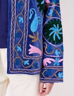Veste kimono velours brodée imprimé La Fiancée