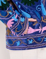 Veste kimono velours brodée imprimé La Fiancée