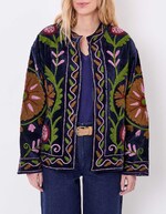 Veste kimono velours brodée imprimé La Fiancée