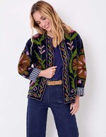 Veste kimono velours brodée imprimé La Fiancée