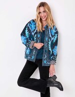 Veste kimono velours brodée imprimé La Fiancée