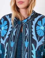 Veste kimono velours brodée imprimé La Fiancée