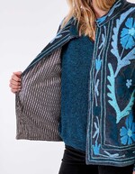 Veste kimono velours brodée imprimé La Fiancée