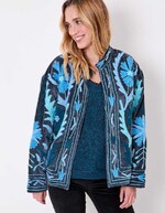 Veste kimono velours brodée imprimé La Fiancée