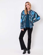 Veste kimono velours brodée imprimé La Fiancée