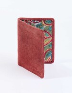 Pochette passeport en Suède de cuir imprimé La Fiancée