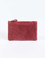 Petite pochette zippée en Suede de cuir imprimé La Fiancée