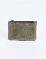 Petite pochette zippée en Suede de cuir imprimé La Fiancée