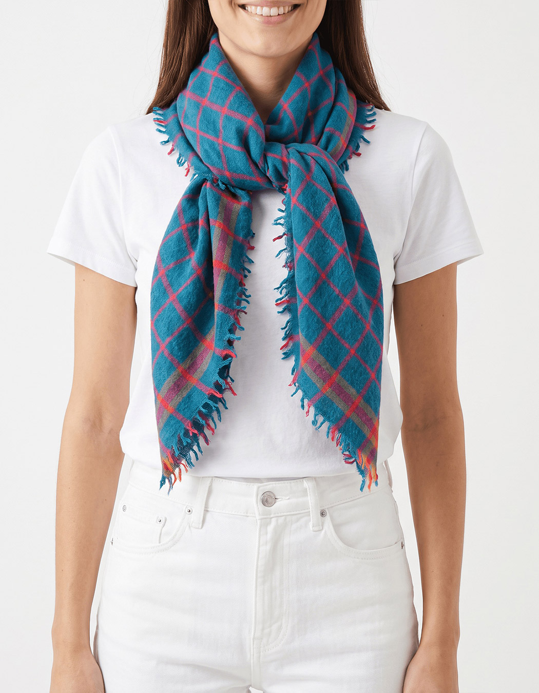 Foulard carré en laine imprimé Princesse Nomade