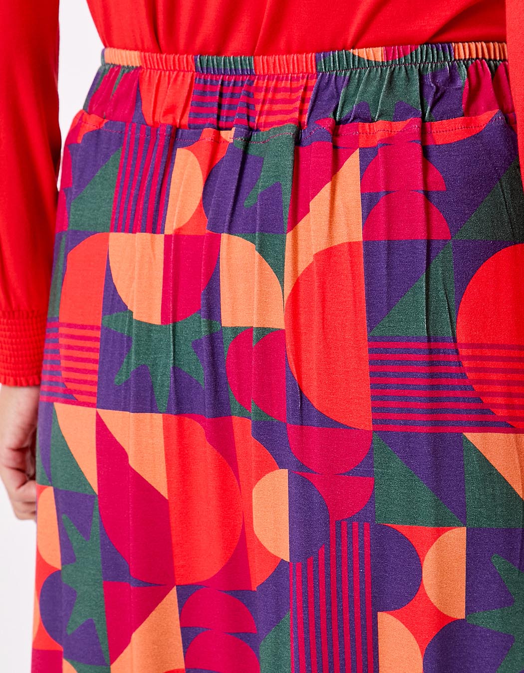 Jupe midi maille fluide évasée imprimé Princesse Nomade