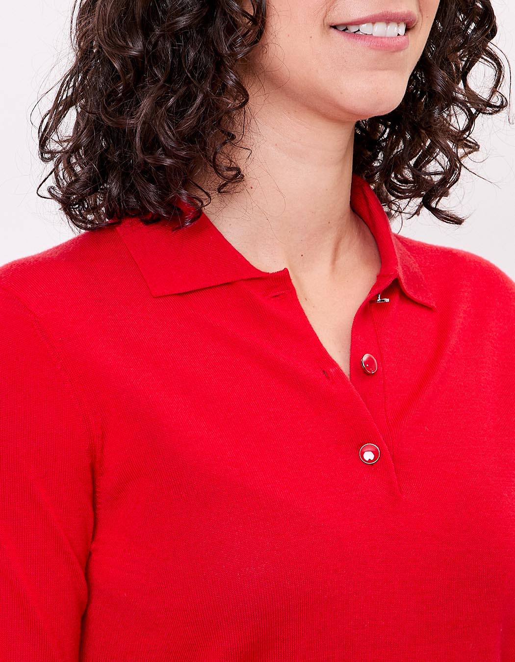 Pull en laine mérinos col polo imprimé Princesse Nomade