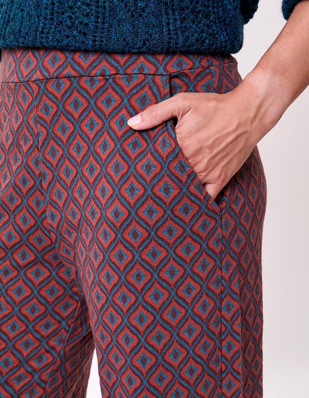 Pantalon ample maille jaquard bio imprimé Princesse Nomade