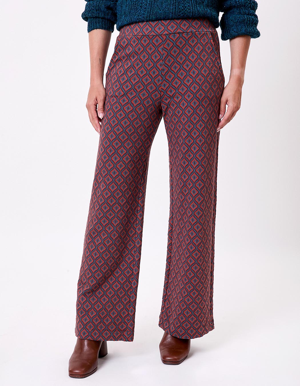 Pantalon ample maille jaquard bio imprimé Princesse Nomade