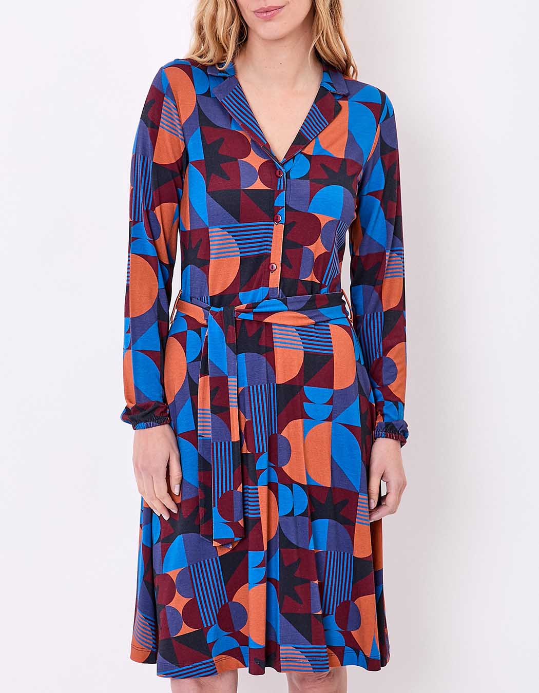 Robe maille fluide ceinturée imprimé Princesse Nomade