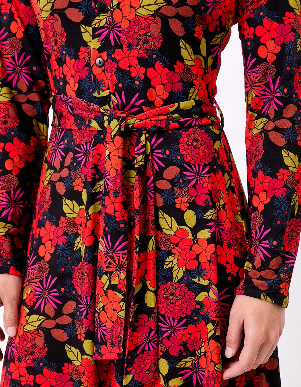 Robe maille fluide ceinturée imprimé Princesse Nomade