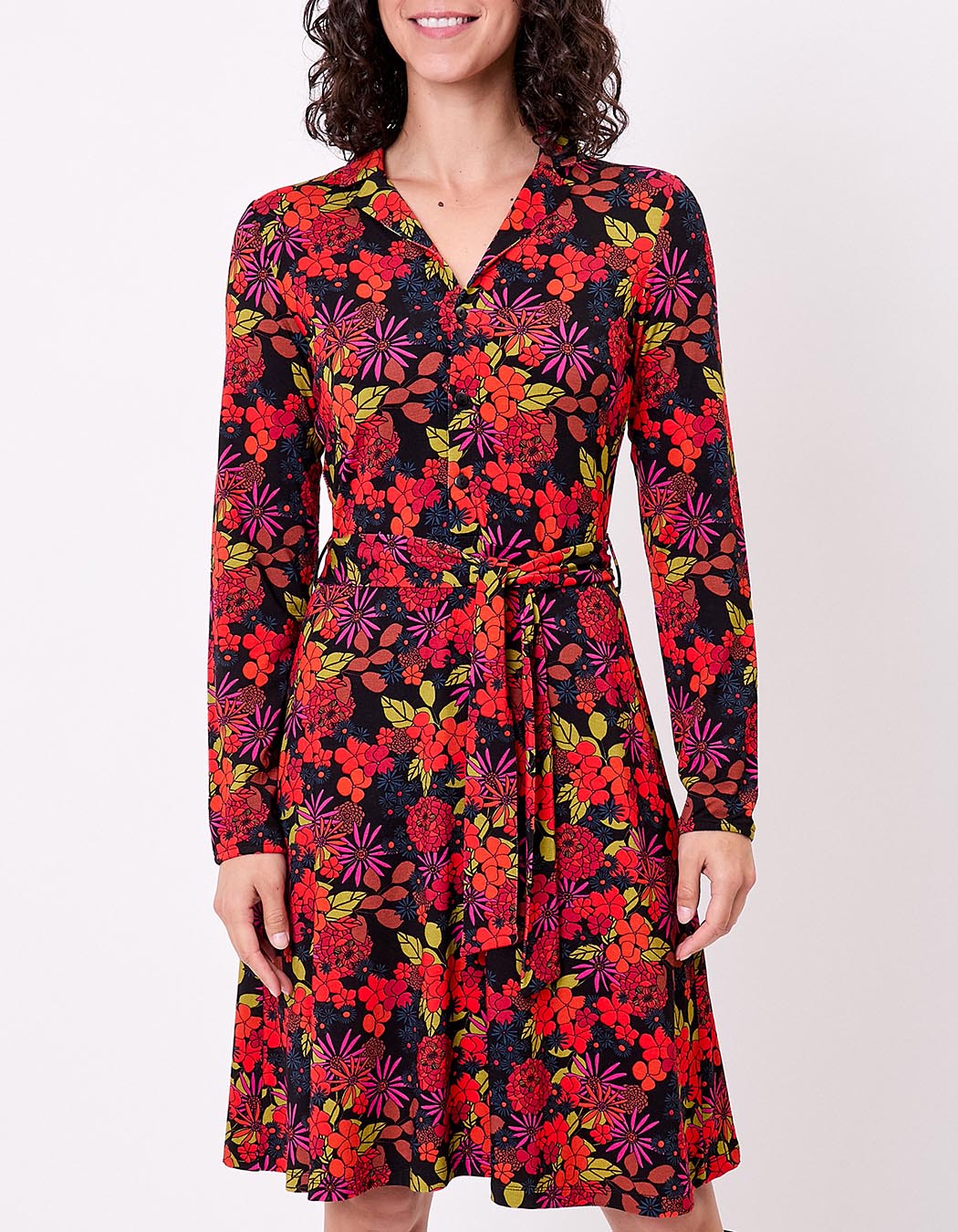Robe maille fluide ceinturée imprimé Princesse Nomade