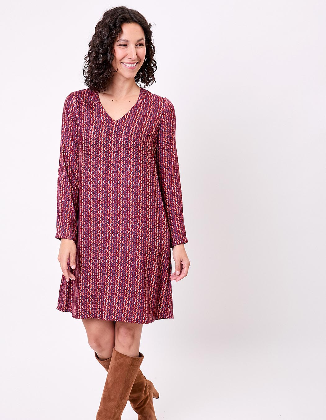 Robe fluide ample doublée imprimé Princesse Nomade