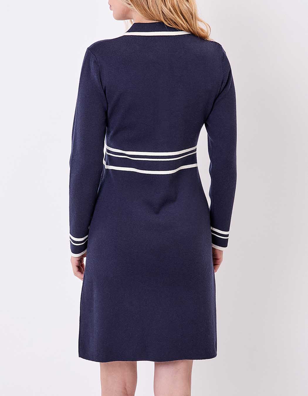 Robe maille compacte col chemisier imprimé Princesse Nomade
