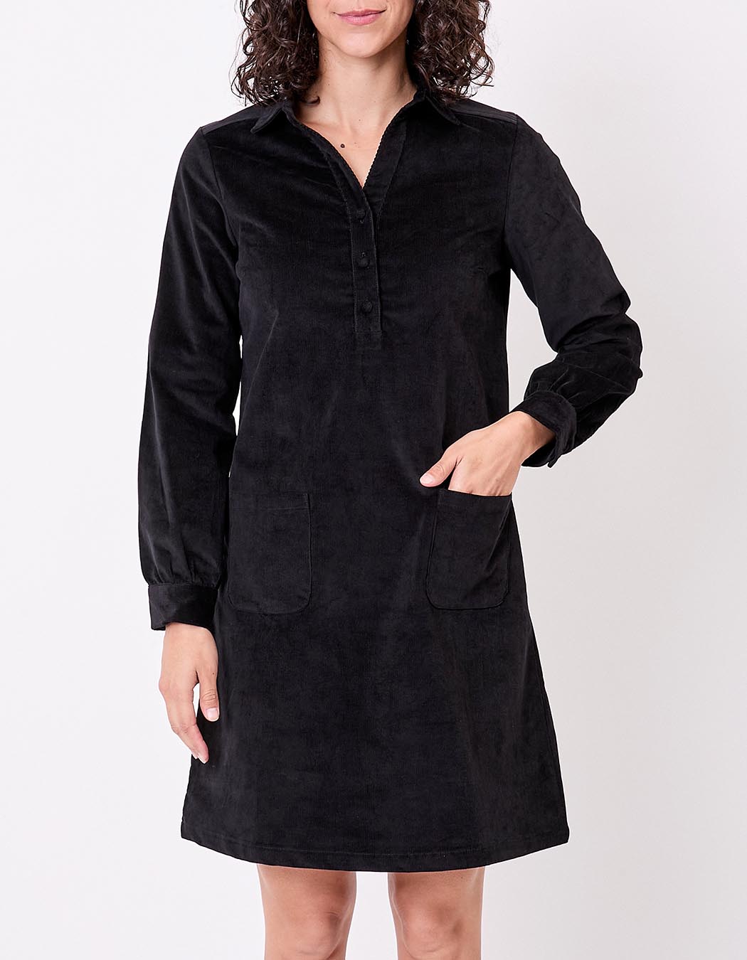 Robe droite velours côtelé bio imprimé Princesse Nomade