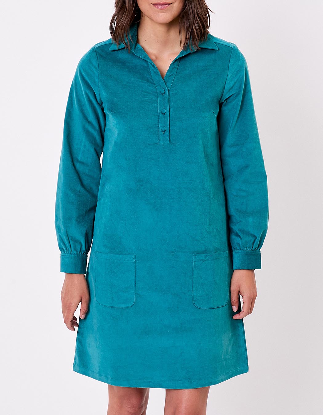 Robe droite velours côtelé bio imprimé Princesse Nomade