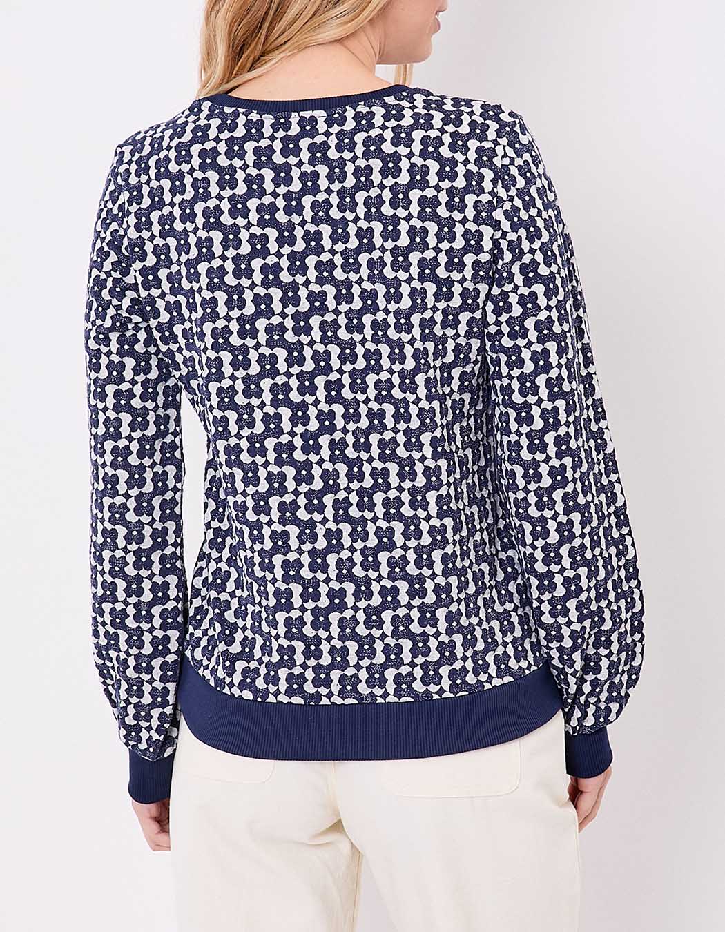 Sweat col rond maille jacquard bio imprimé Princesse Nomade