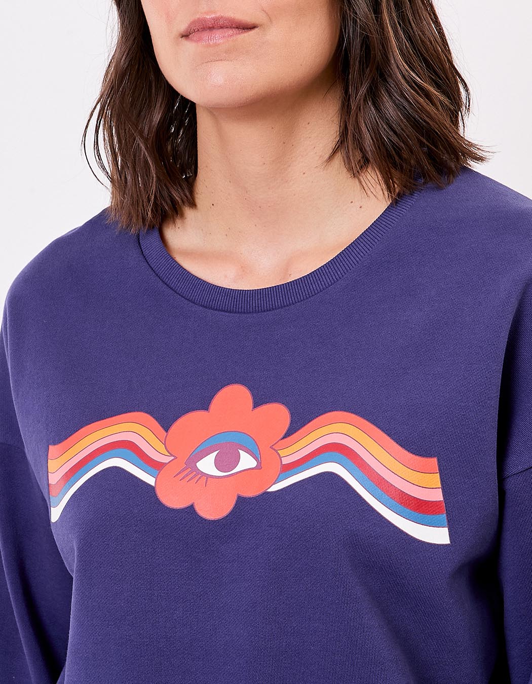 Sweat coton bio col rond imprimé Princesse Nomade