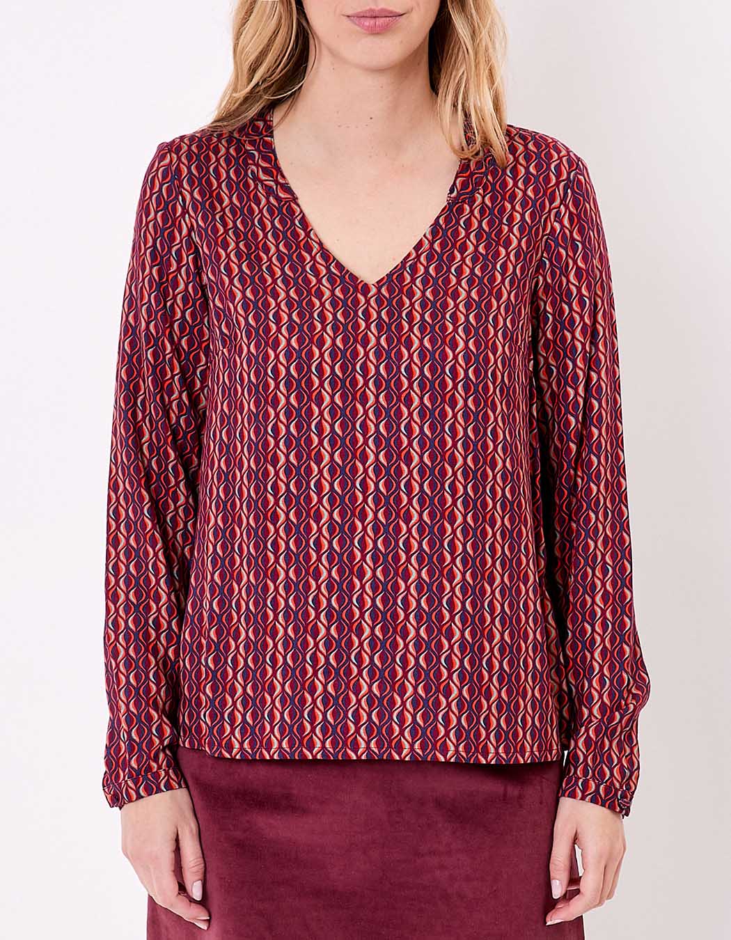 Blouse fluide col V imprimé Princesse Nomade