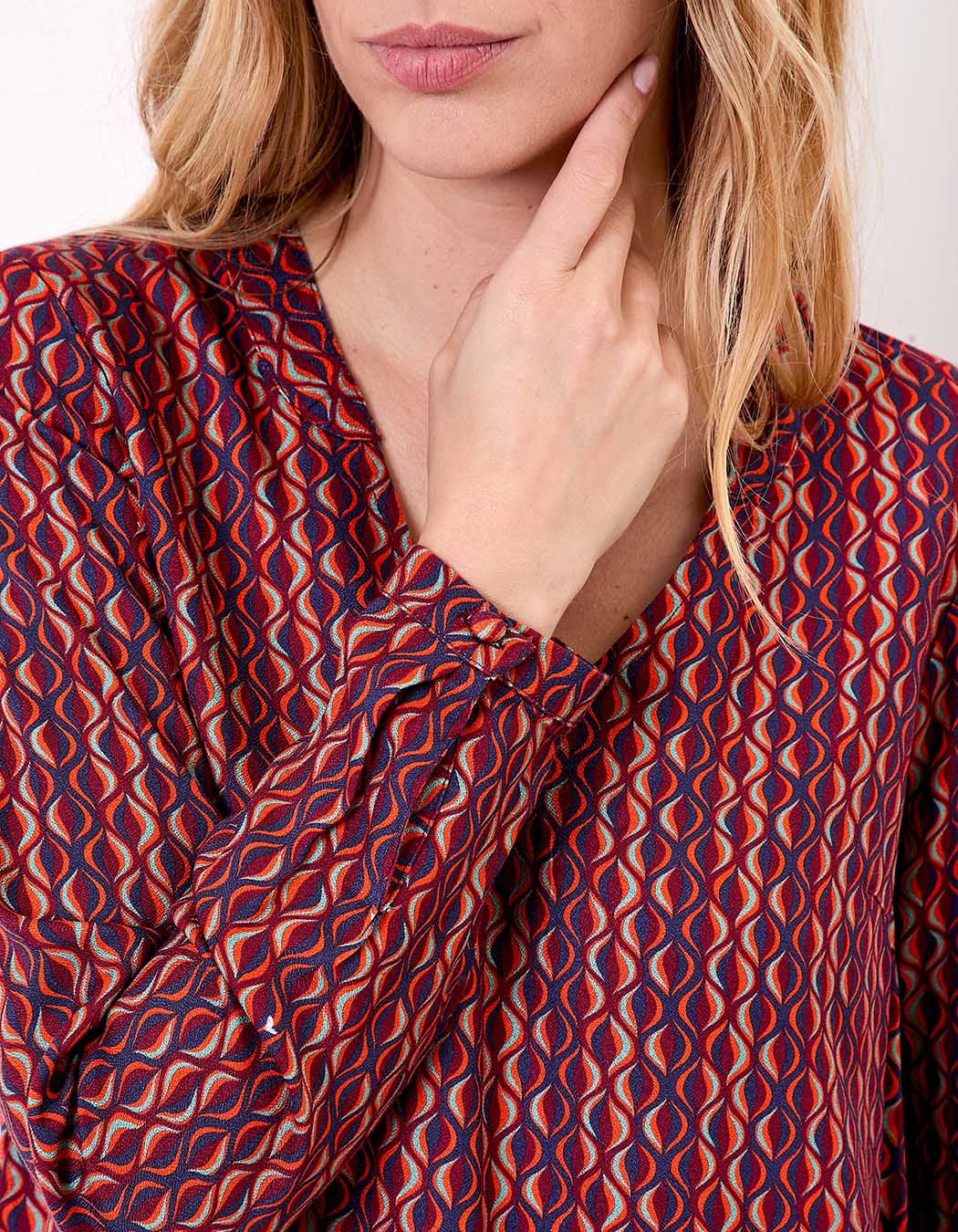 Blouse fluide col V imprimé Princesse Nomade
