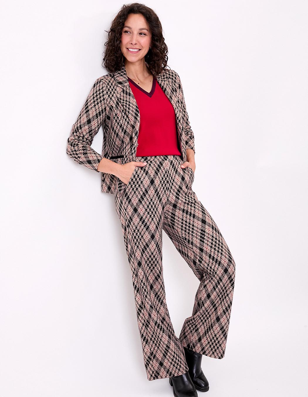 Blazer souple en maille jacquard recyclée imprimé Princesse Nomade