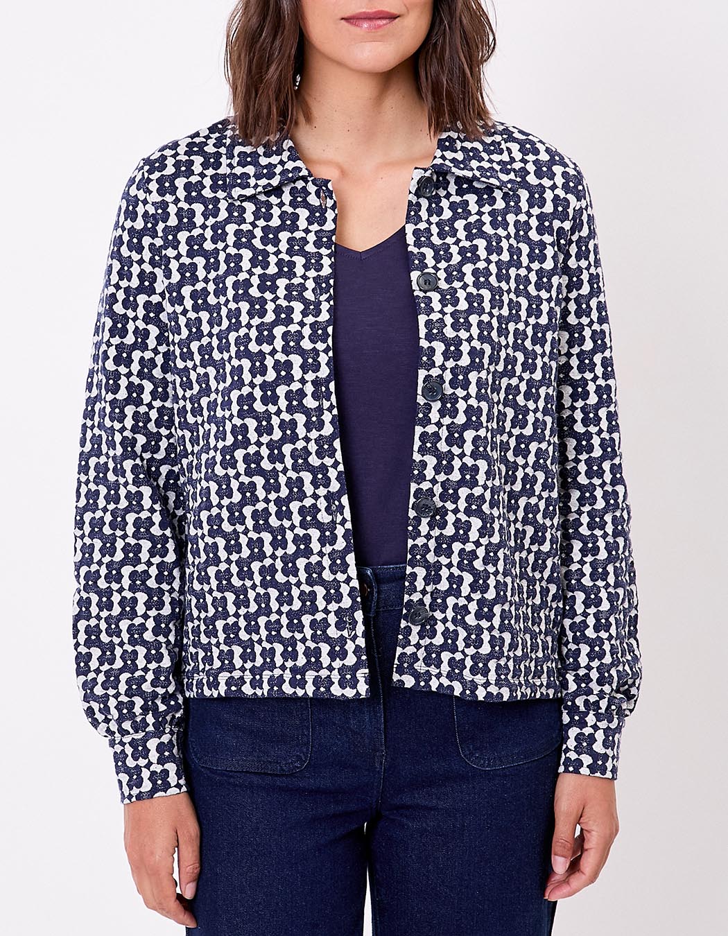 Veste maille jacquard bio imprimé Princesse Nomade