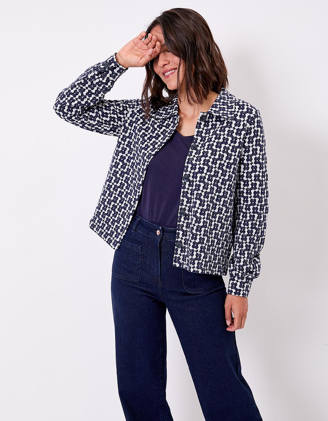 Veste maille jacquard bio imprimé Princesse Nomade