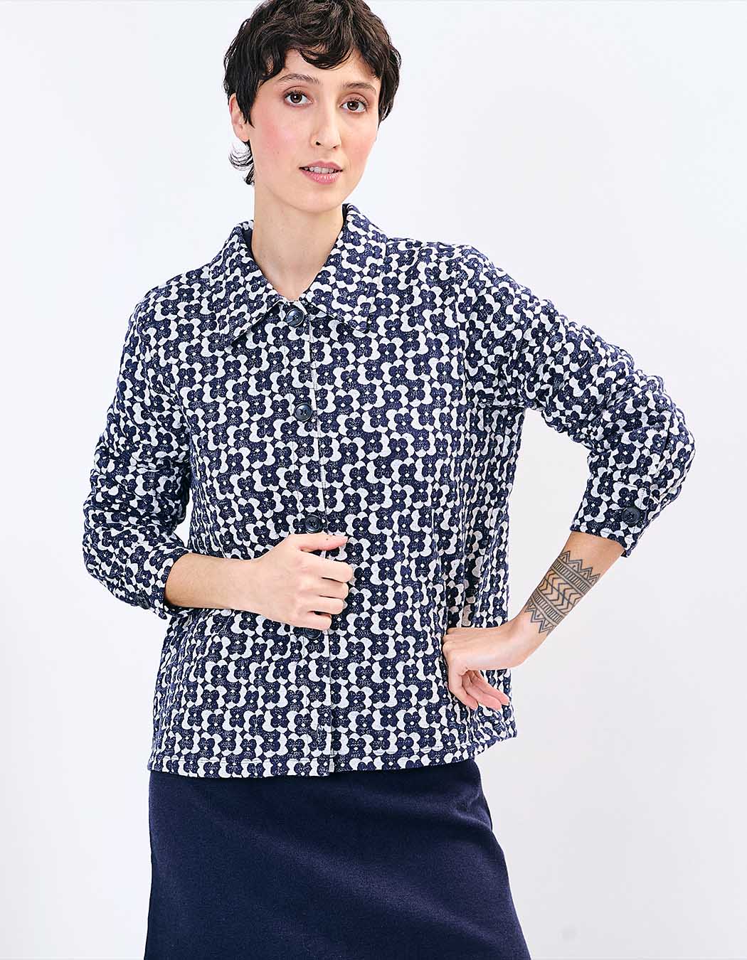 Veste maille jacquard bio imprimé Princesse Nomade