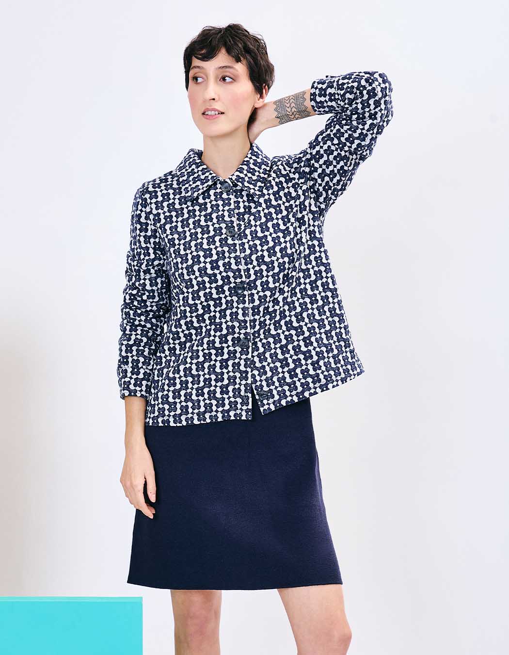 Veste maille jacquard bio imprimé Princesse Nomade