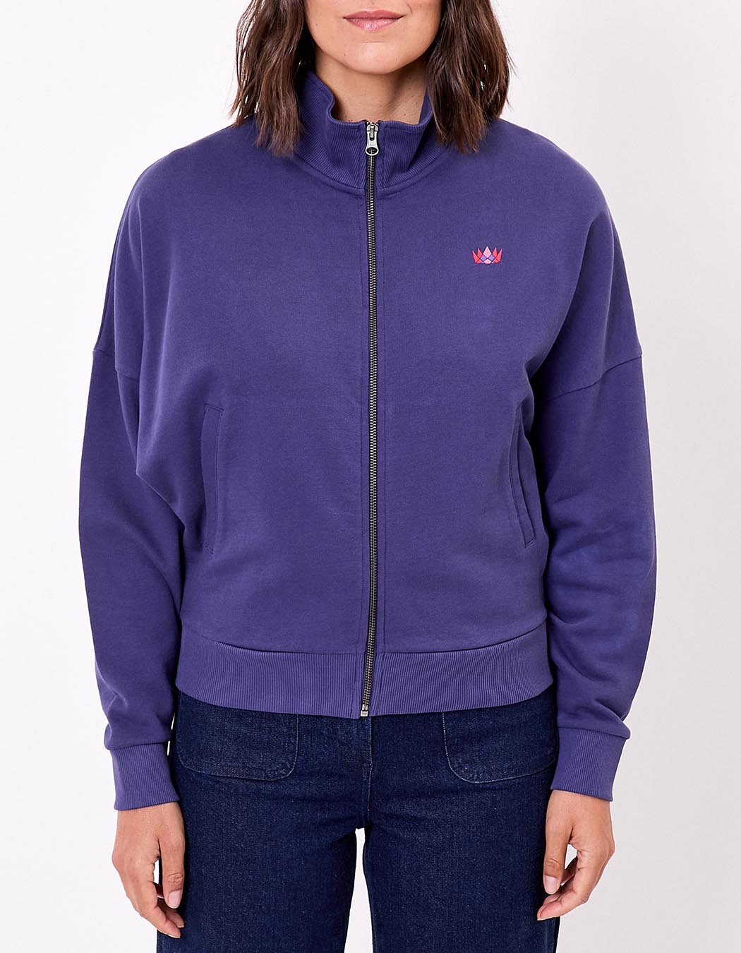 Sweat zippé coton bio imprimé Princesse Nomade