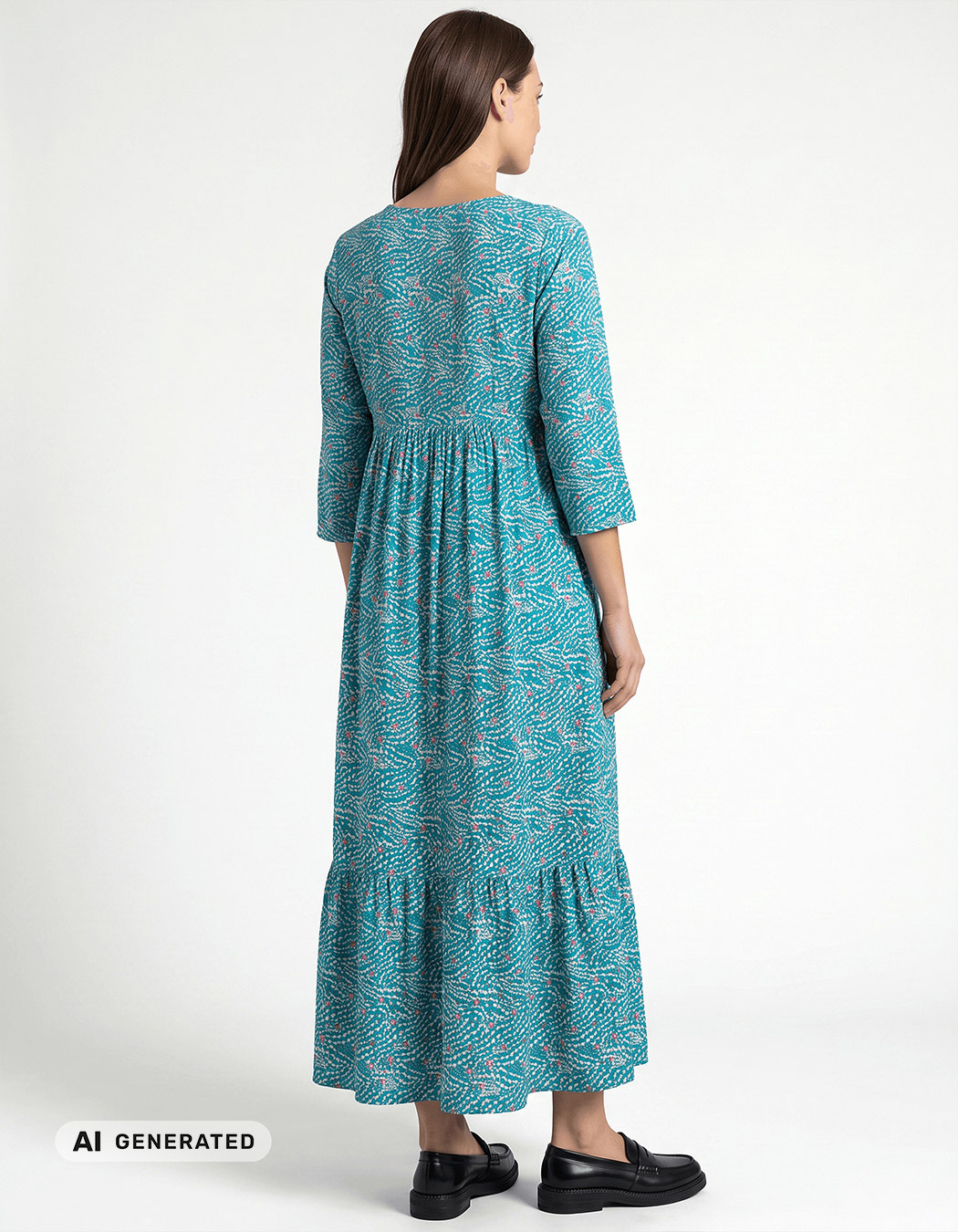Robe longue imprimée en voile de coton imprimé La Fiancée