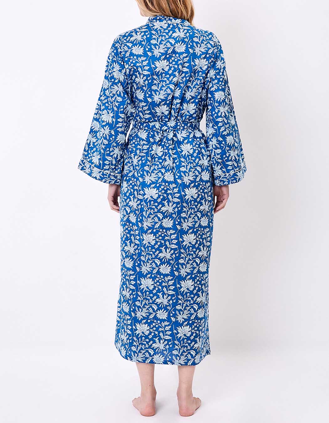 Kimono long imprim&eacute; en voile de coton imprim&eacute; La Fianc&eacute;e