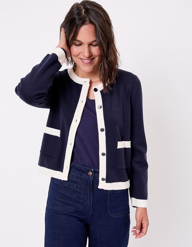 Veste gilet maille compacte imprim&eacute; Princesse Nomade