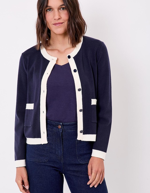 Veste gilet maille compacte imprim&eacute; Princesse Nomade