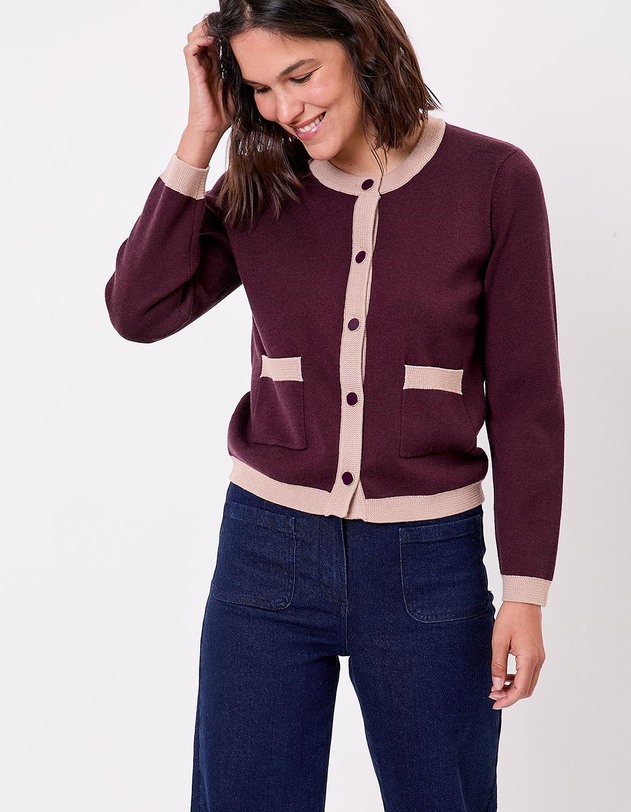 Veste gilet maille compacte imprim&eacute; Princesse Nomade