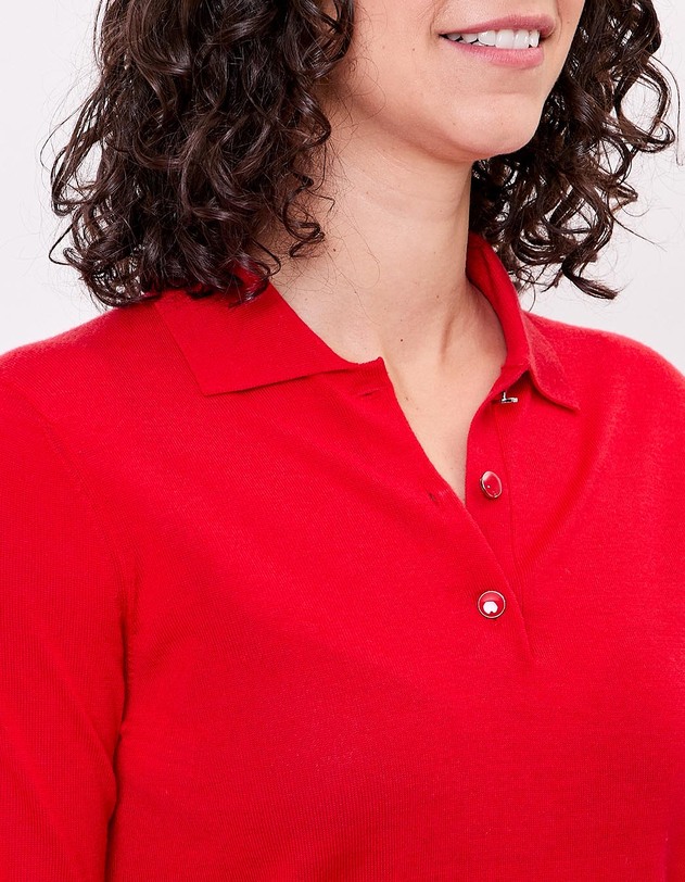 Pull en laine m&eacute;rinos col polo imprim&eacute; Princesse Nomade
