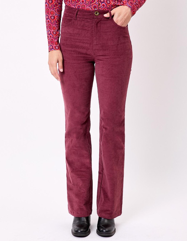 Pantalon flare velours c&ocirc;tel&eacute; bio imprim&eacute; Princesse Nomade