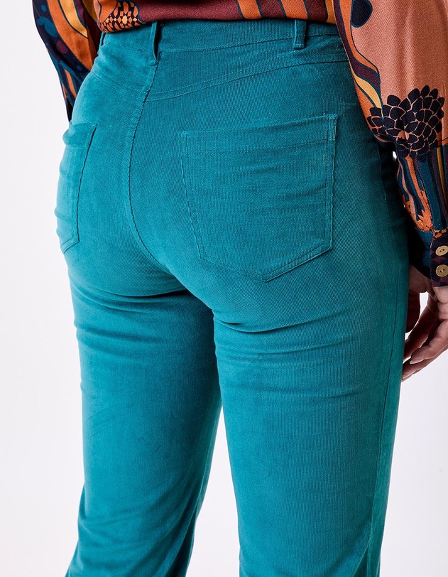 Pantalon flare velours c&ocirc;tel&eacute; bio imprim&eacute; Princesse Nomade