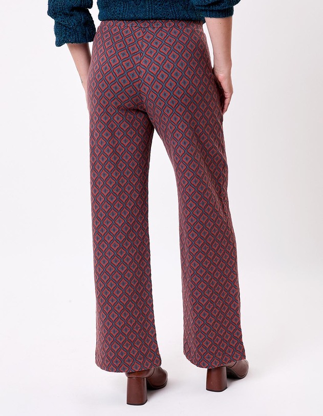 Pantalon ample maille jaquard bio imprim&eacute; Princesse Nomade