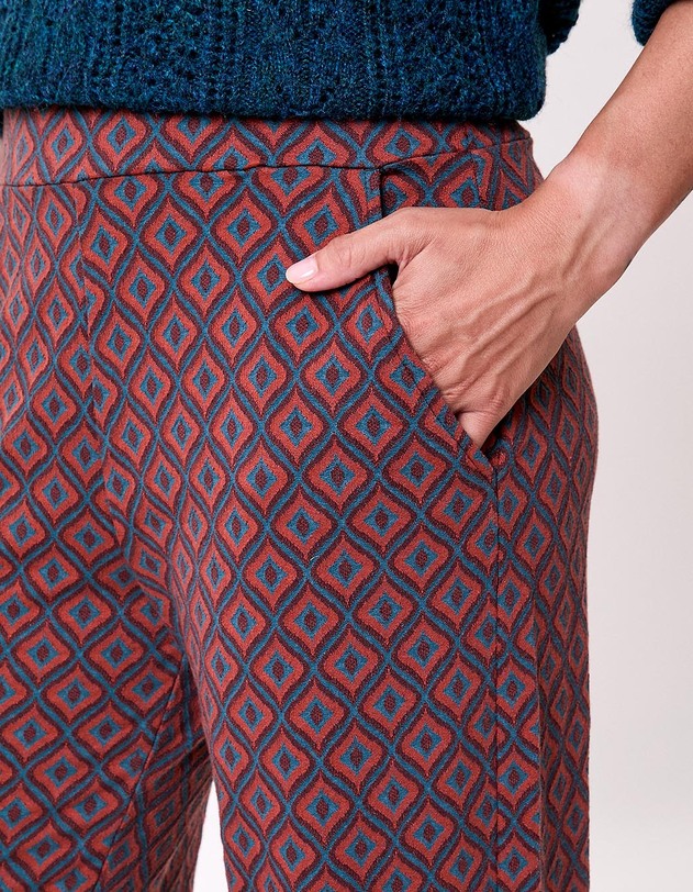 Pantalon ample maille jaquard bio imprim&eacute; Princesse Nomade