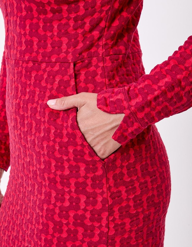 Robe maille jaquard bio col zipp&eacute; imprim&eacute; Princesse Nomade