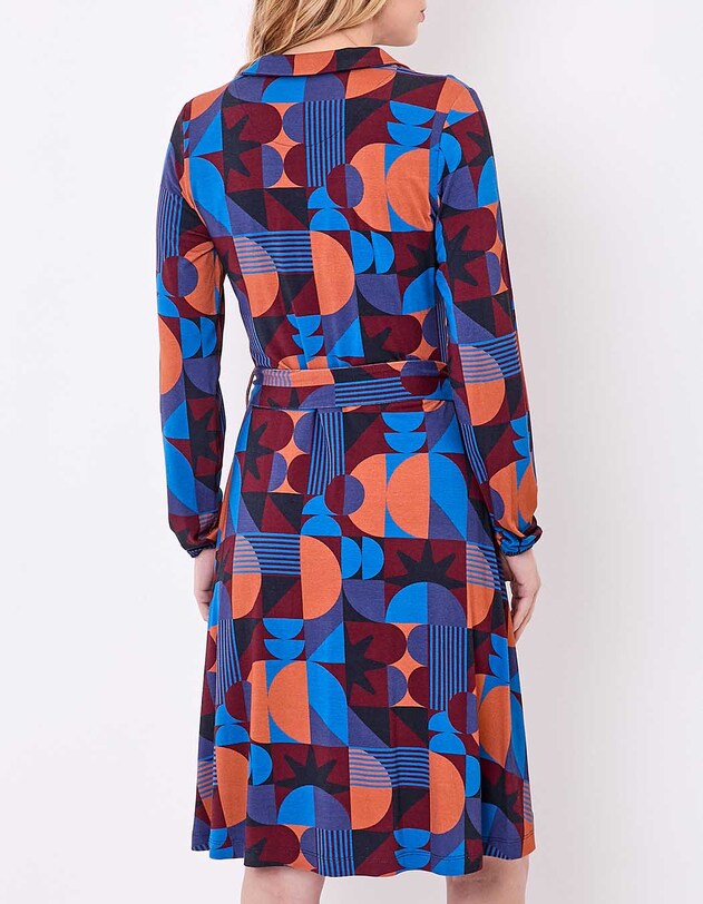 Robe maille fluide ceintur&eacute;e imprim&eacute; Princesse Nomade