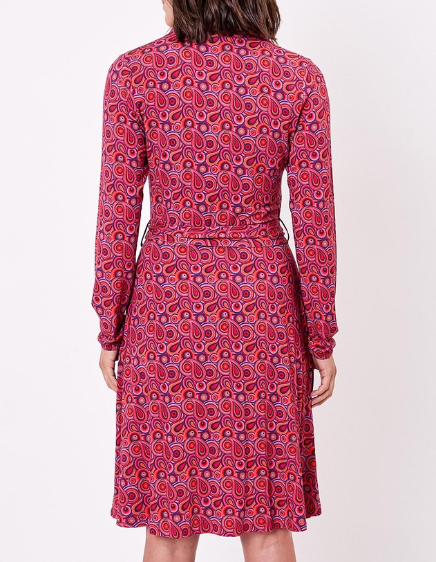 Robe maille fluide ceintur&eacute;e imprim&eacute; Princesse Nomade